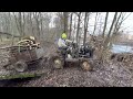 homemade tractor in the forest