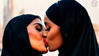 Younger exotic muslim women kisses | lesbians kissing video