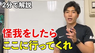 【2分解説】怪我をして真っ先に行くのは接骨院じゃありません