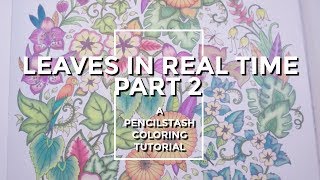 REAL-TIME Adult Coloring Tutorial - Leaves PART 1 - A PencilStash Tutorial