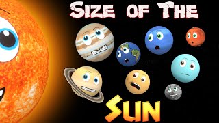 The Sun Size Comparison | Planets for Kids | Solar System Size Comparison