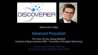 DISCOVERER Masterclass 2018 / Advanced Propulsion / Georg Herdrich