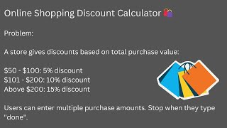 20. 🛍️ Python Practice: Shopping Discount Calculator Using Loops & Conditionals