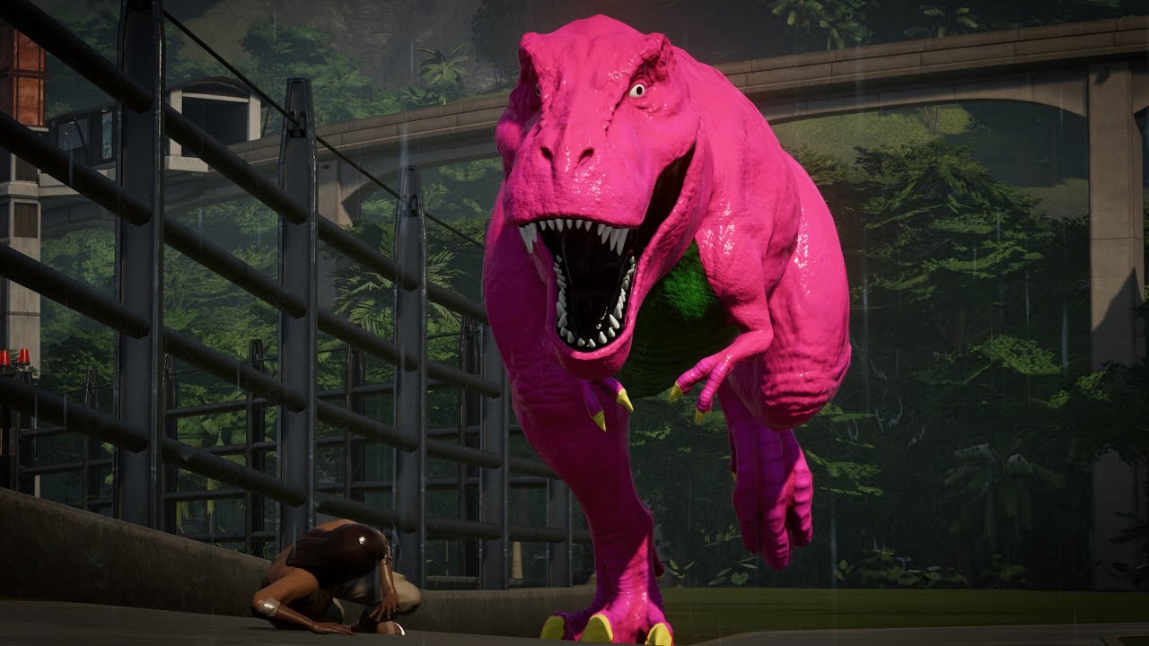 BARNEY SET LOOSE - Jurassic World Evolution - YouTube