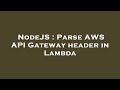 NodeJS : Parse AWS API Gateway header in Lambda