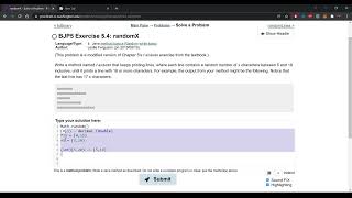 Exercise 5.4 (randomX) Java Tutorial || Practice-It