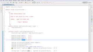 JAVA STACK POP METHOD EXAMPLE DEMO