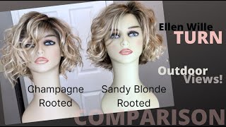 Ellen Wille TURN Wig | STYLE DIFFERENCES! | Champagne Rooted & Sandy Blonde Rooted | SIDE BY SIDES!