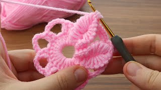 ⚡💯 Wonderfullll ⚡💯 you will love it! I made a very easy crochet flower for you #crochet #knitting