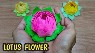 How To Make an Origami Lotus Flower - The Simple Way - Tutorial Make Paper Craft LOTUS FLOWER