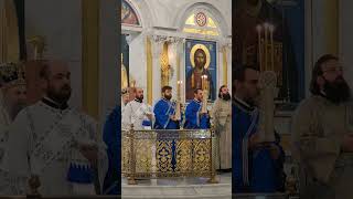 Serbian Orthodox Patriarch Porfirije serving at the Saint Sava Tample in Belgrade