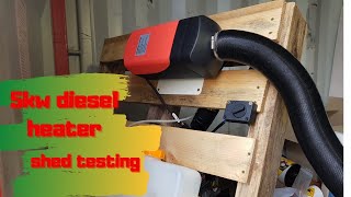 Awesome 5Kw Diesel Powered Rv Motor Home Heater Test in the Shed