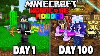 I Survived 100 Days in Hardcore Modded Minecraft.. (1000+ Mods)