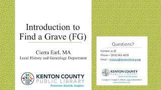 Introduction to Find A Grave (FG)