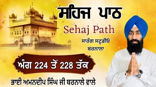 Sehaj Path 224 ਤੋਂ 228 ਅੰਗ ਤੱਕ ਸਹਿਜ ਪਾਠ - Amandeep Singh Barnala