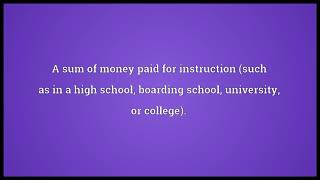 tuition meaning in English