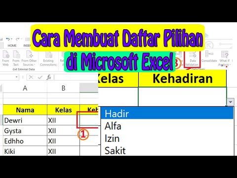 2 Cara Membuat Daftar Pilihan Di Microsoft Excel - YouTube