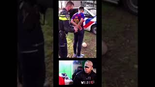 Kid getting arrested for nutmeging the police😳🤣 #shorts #football #comedy