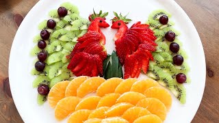 DIY Fruit Art | Strawberry Peacocks Fruit & Vegetable Cutting Tricks