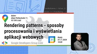 Rendering patterns - sposoby procesowania i wyświetlania aplikacji webowych