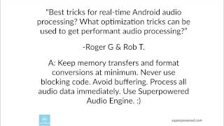 Android 10 ms Problem. Real-time Android audio processing optimization tricks?