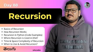 Master Recursion in Python 🔥 | Basics, Code Examples & DSA Applications | Telugu | srkcodes