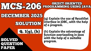 P4- ResultSet Interface and Function Overloading in Java | JDBC and OOP | MCS206 Java Programming