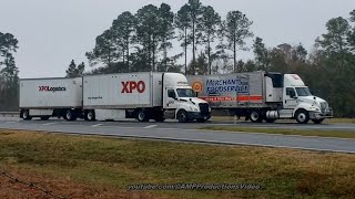 4K Truckspotting International vs Freightliner Rainy Day 2325