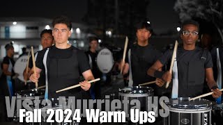 Vista Murrieta HS Drumline Fall 2024 Warm Ups Part 1