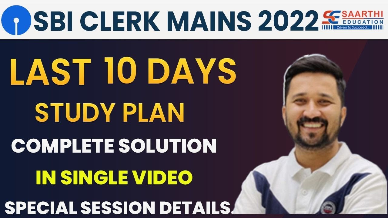 SBI Clerk Mains Study Plan And Special Sessions Details - YouTube