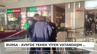 BURSA - AVM'de yemek yiyen vatandaşın üstüne asma tavan parçası düştü