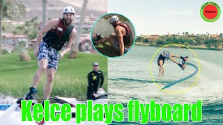 OMG! Travis Kelce indulges in a flyboard game after returning with Taylor Swift