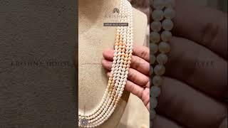 Layered Pearl Necklace with Freshwater Pearls \u0026 Gold Accents | Best Pearl Shop Near Charminar