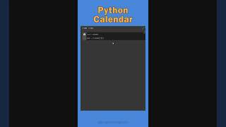 Python Calendar | Python Tutorial #pythontutorial