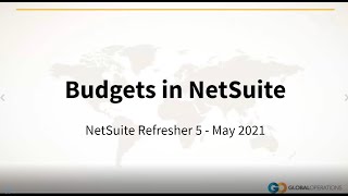 NetSuite Refresher 5 Budgets English