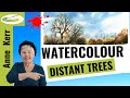 How To Paint DISTANT TREES in Watercolour (Easy to follow, step by step).Tutored by ANNE KERR