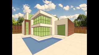 Draw a house in 2-point perspective in #PowerPoint
