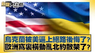 烏克蘭被美逼上絕路後悔了？歐洲窩裏橫動亂北約散架了？【#新聞大白話】20250309-06｜#謝寒冰 #張延廷 #李大中