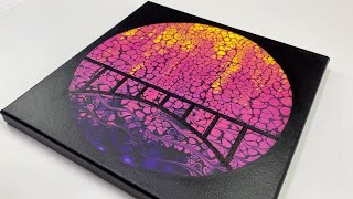 82. BRIDGE SILHOUETTE  | Acrylic Swipe | Acrylic Pouring Tutorial