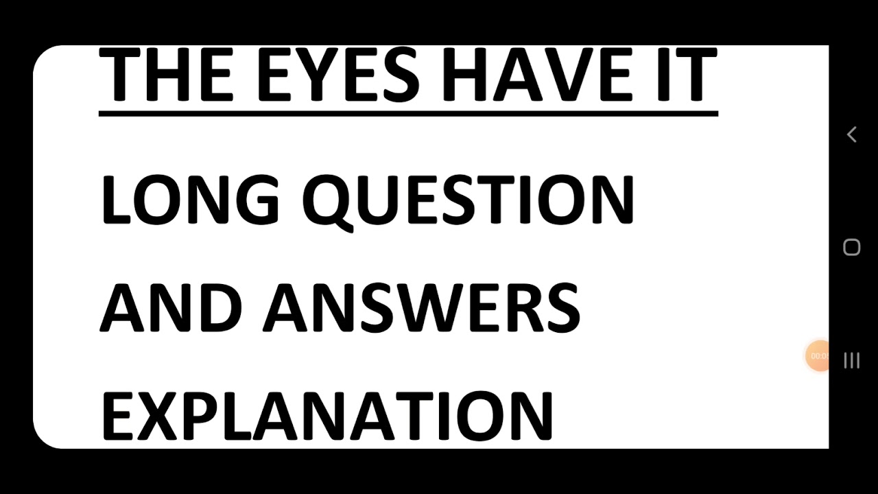 The Eyes Have It Quotational Questions And Answers. - YouTube