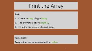 Create An Array And Store Names (Java for beginners)