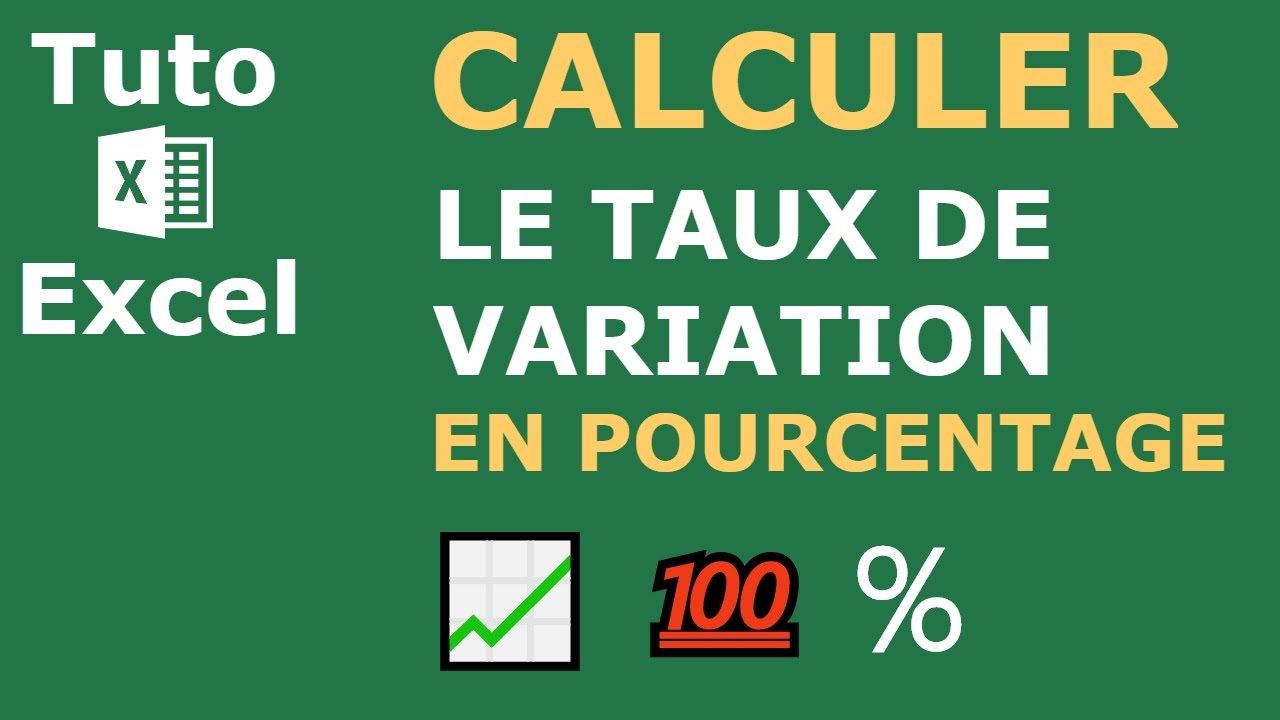 Comment Calculer Un Taux De Variation En Pourcentage Sur Excel - YouTube