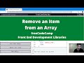 Remove an Item from an Array (Front End Development Libraries) freeCodeCamp tutorial