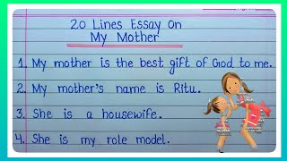 20 Lines Essay About My Mother In English l Mother's Day l Essay On Mother I Calligraphy Creators l