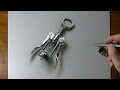 Drawing Time Lapse: a wing corkscrew - hyperrealistic art