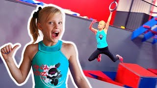 Payton's Ninja Race with American Ninja Warrior Jr. Friend!