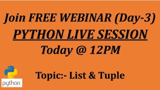 Python For Beginners | DAY 3 LIVE SESSION