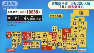 新規感染者1万8000人を超える　11県で過去最多に(2022年1月14日)