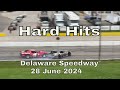 Hard Crash at Delaware Speedway June 28 2024 Super Stocks, Hot Rods & OSCAAR Mods