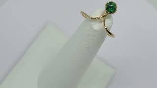 .5CT Trapiche Natural Colombian 18K Yellow Gold Emerald Ring Size 7